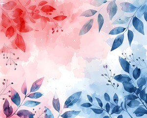 Soft Watercolor Frame with Pastel Floral Brush Strokes for Designs and Backgrounds