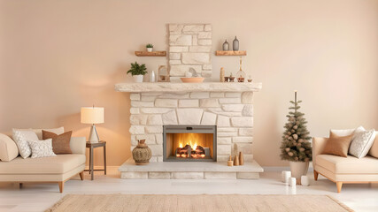 create an image of a cozy living room featuring