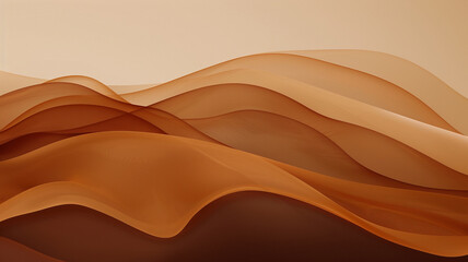 Fototapeta premium Soft, muted layers of translucent cinnamon brown and cafÃ© au lait, gently overlapping in a minimalist design that suggests the comforting warmth of a morning coffee