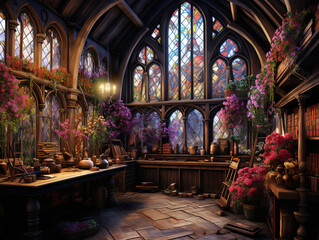 Fototapeta premium Eyecatching Fantasy Dungeon Lair Dark Fantasy Color Theme Medieval Inspi Creative Live