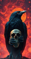 crow and skull
