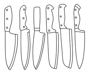 Kitchen knife drawing doodle. vector illustration. Kitchen, knife
