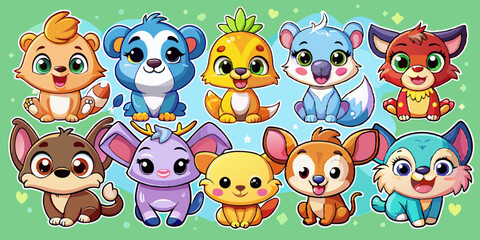 Obraz premium set of funny animals