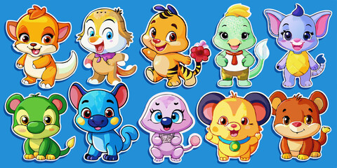 Obraz premium set of funny animals