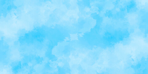 Abstract soft sky blue watercolor sky and clouds. grunge tint light blue watercolor background. Hand painted light blue background with watercolor.