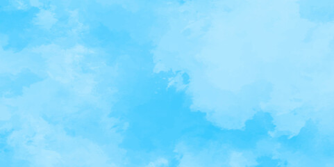 Abstract soft sky blue watercolor sky and clouds. grunge tint light blue watercolor background. Hand painted light blue background with watercolor.