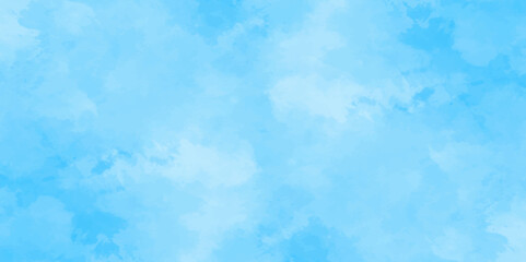 Abstract soft sky blue watercolor sky and clouds. grunge tint light blue watercolor background. Hand painted light blue background with watercolor.