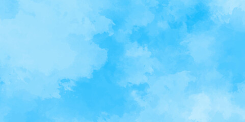 Abstract soft sky blue watercolor sky and clouds. grunge tint light blue watercolor background. Hand painted light blue background with watercolor.