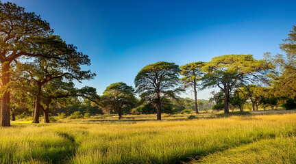 Fototapeta premium Scenic outdoor with a green park