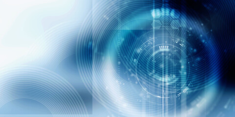 2d illustration Abstract futuristic electronic circuit technology background