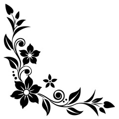 Floral Corner Minimal Design Vector
