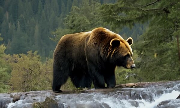  A bear is a large, furry mammal found in various habitats worldwide.
