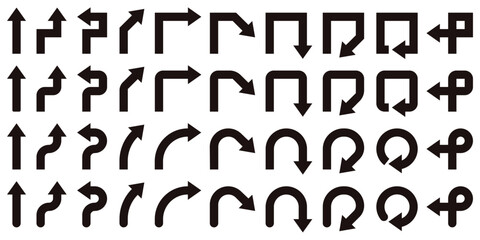 様々な形の矢印のベクターイラストセット