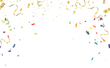 colorful confetti on white background