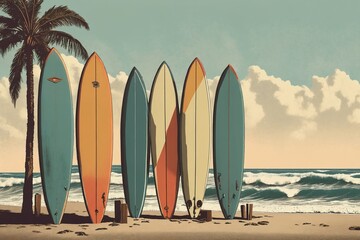 Surfboards on the Beach