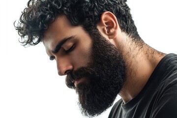 Fototapeta premium Man with beard in focus