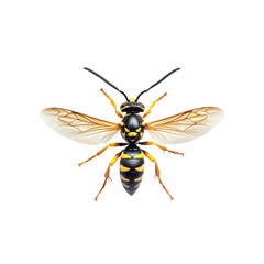 Realistic close-up of a wasp with detailed wings