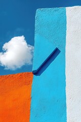 Obraz premium Building Corner with Blue Sky