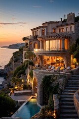 Naklejka premium mediterranean houses nestled in an idyllic coastal village