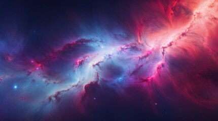 Contemporary digital design with vibrant blue and pink nebula 