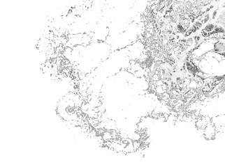 water splash with white foam isolated background.