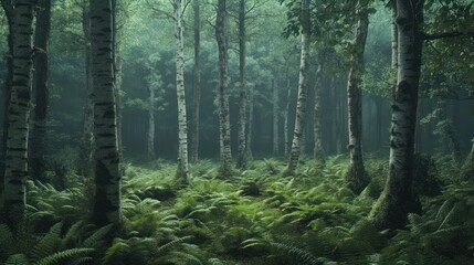 Obraz premium Enchanted Birch Forest