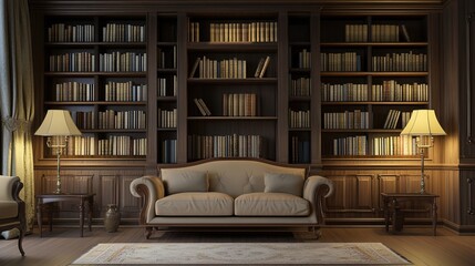 Bookcase with Books Without Inscriptions: Elegant and Minimalist Display of Unlabeled Volumes