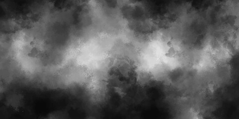 Modern Dark and Dramatic Storm background with gray clouds. Black smoke on isolated white background. Texture overlays. Silver ink effect cloudy grunge texture with clouds. 