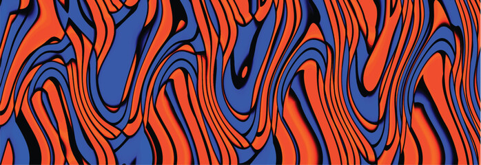 Wavy volumetric abstract multicolor pattern. Vector illustration	
