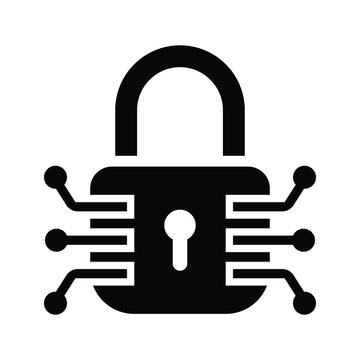 recommend clip art: Encrypted, data, locked icon. Black vector graphics.