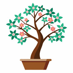  flower tree in pot vector