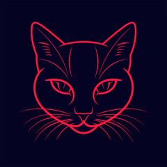 Abstract Cat Icon Graphic Flat Vector Design Illustration.