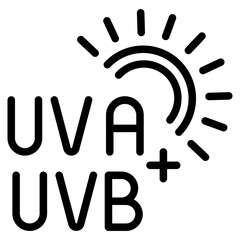 SPF, UV or sun protection icon