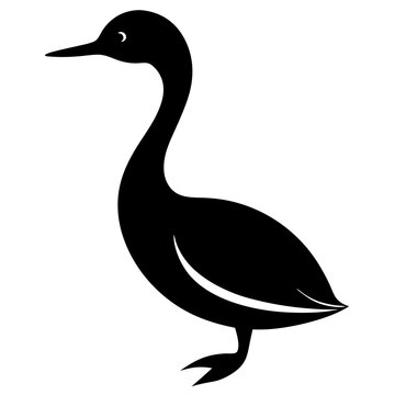 recommend clip art: Grebe bird silhouette vector