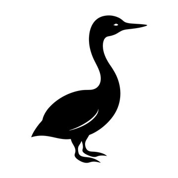 recommend clip art: Grebe bird silhouette vector