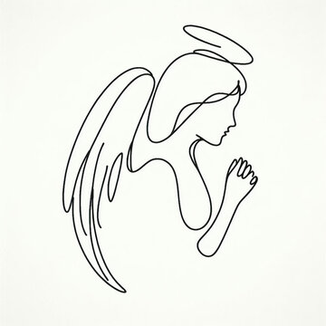 recommend clip art: angel silhouette thin lines flat 