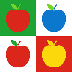Apple 4 set art vector illustrator