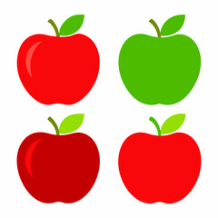 Apple 4 set art vector illustrator