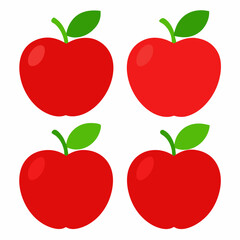 Apple 4 set art vector illustrator