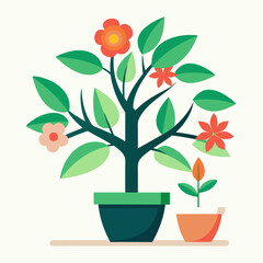 Lily tree in pot vector