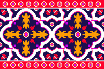 Vibrant Orange and Red Mandala Floral Pattern