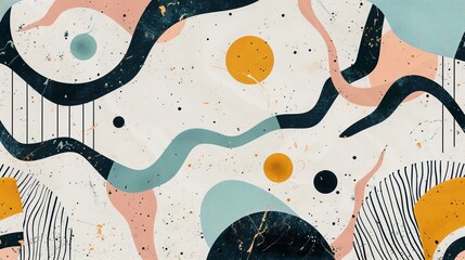 Abstract design with vibrant colors and shapes, conveying a sense of creativity and playfulness. 