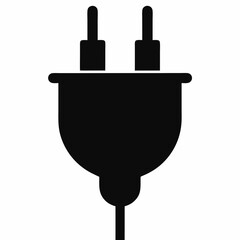 A simple and elegant black silhouette vector of plug art vector illustrator