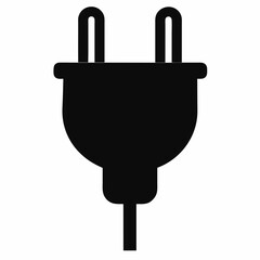 A simple and elegant black silhouette vector of plug art vector illustrator