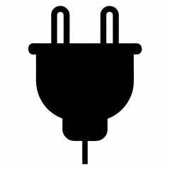 Obraz premium A simple and elegant black silhouette vector of plug art vector illustrator