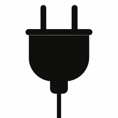 A simple and elegant black silhouette vector of plug art vector illustrator