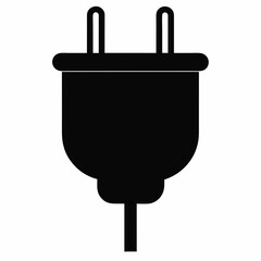 A simple and elegant black silhouette vector of plug art vector illustrator