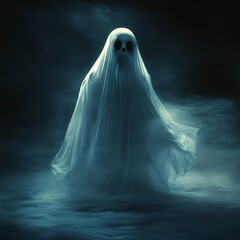 Creepy Character Screaming Covered in Spiderwebs