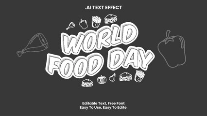 world food day 3d text effect