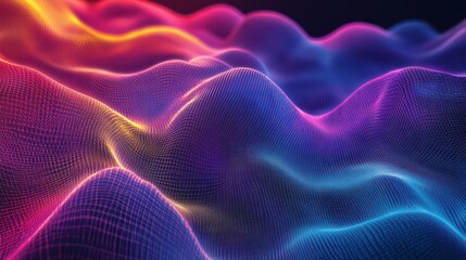 Fototapeta premium Abstract Digital Landscape with Vibrant Colors